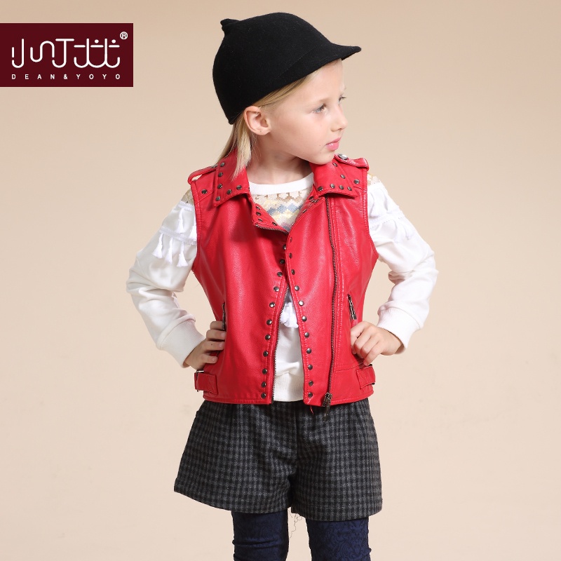 【<em>女童</em>pu皮<em>马甲2015秋装</em>百搭<em>新款女童马甲儿</em>