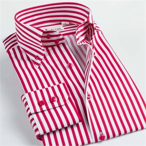 【2012春季新品】深海 红条纹男士时尚修身长袖衬衫D