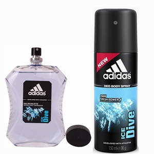 货到付款 阿迪达斯 adidas男士香水100ml+止汗喷雾组合2件套 冰点