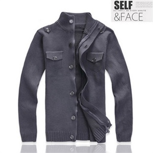 秋装新品 高档男士毛衣开衫 帅气韩国同步毛衣灰1008B-M801