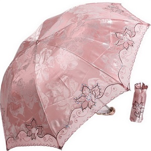 2012年新款 天堂伞 防紫外线 防晒 晴雨伞 347E名媛缎绣8号粉
