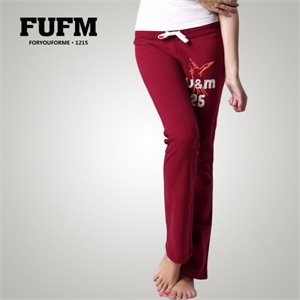 FUFM 2012新款 女士卫裤 休闲加厚长裤W11USA997
