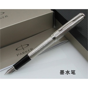 派克钢笔Parker/派克08卓尔系列亮银白夹墨水笔