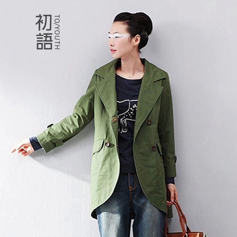 【<em>初语外套</em> 2014<em>秋季新款</em>风衣女中长款春秋休