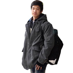 vivas 经典连帽毛呢男士大衣 N457