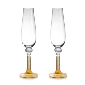 【品牌直供】琉璃工房 LIULI LIVING作品 长安情调 香槟对杯 红色