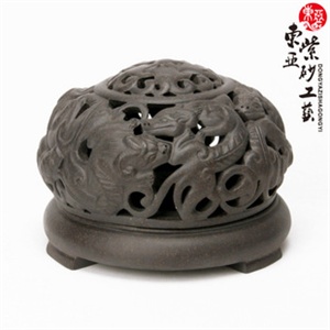 王道家居 宜兴紫 砂香炉 九龙戏珠香炉 镇宅辟邪 保平安 dy