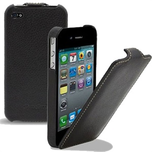 德国Melkco 苹果iPhone 4代 手机翻盖真皮套--黑色