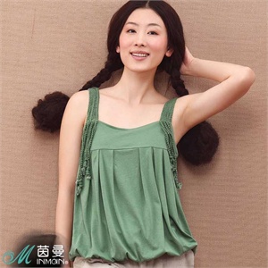 INMAN茵曼女装麻花编织吊带纯棉背心吊带822030422