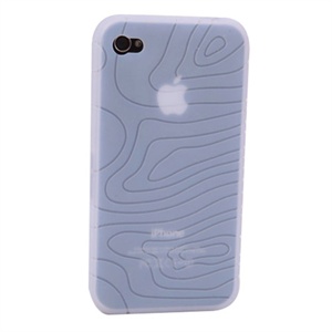 影乐inle Apple木纹硅胶套&高透防刮贴膜 套装 透白色 for iphone4