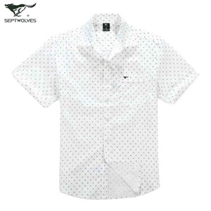 七匹狼短袖衬衫 舒适春装 纯棉衬衣 精品男装 111030504818-001