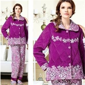 绮瑞家居服2011冬装女士加厚夹棉长袖睡衣套装QC47793