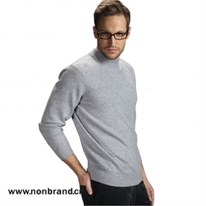 【nonbrand】米灰色圆领羊绒衫