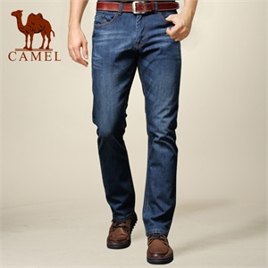 camel 骆驼 男装 正品2012夏装新款 纯棉水洗直筒男士牛仔裤