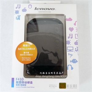 lenovo联想移动硬盘F410(500G),联想品质保证,USB 3.0/SATA双接口