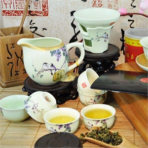 景德镇茶具 报喜鸟9头功夫茶具 高档茶具套装 送礼必备陶瓷茶具