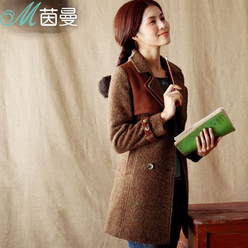 【<em>茵曼外套</em>】<em>茵曼 毛呢外套</em>女新款外套 女装 秋