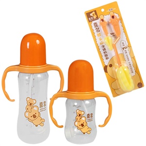 喜多一般口径葫芦型吸管pp奶瓶奶瓶刷组合H10412/H10413/72939