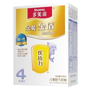 多美滋 金装金盾4阶段儿童配方奶粉400g*15盒/箱