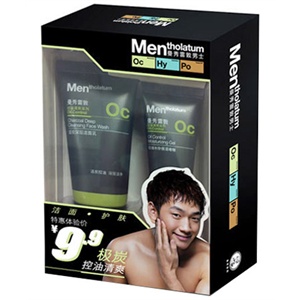 Mentholatum曼秀雷敦 男士活炭深层洁面乳20g+控油水份保湿啫喱15g