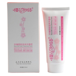 货到付款樱花物语玫瑰柔和泡沫洗面奶150ml 洁面深层清洁美白清爽