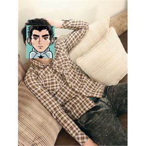 哲林homme气质双口袋别致小领带门襟修身长袖衬衫1516A006