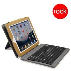 Rock Apple苹果Ipad2皮套 ipad2键盘无线蓝牙 支架皮套保护套BFZ