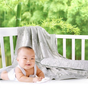 小榕树 婴儿凉席枕头二件套 竹纤维宝宝凉席枕头