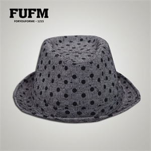 FUFM专柜正品 黑圆点爵士帽 男女通用帽子M10NAH010