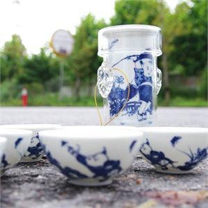 红茶茶具 中国景德镇出品 7件头高档礼品陶瓷器套装 青花瓷系列