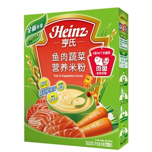 亨氏 鱼肉蔬菜营养米粉(8-24个月) 225G/盒