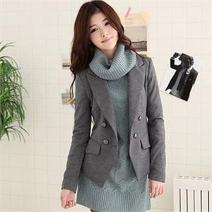 coverlooks 韩版小西装修身双排扣显瘦小西装西服