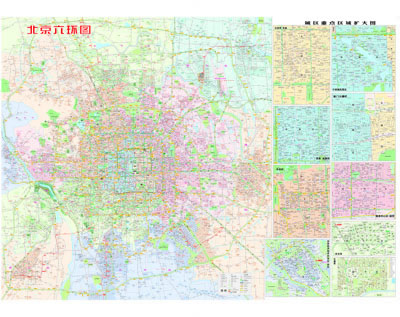 2013北京交通旅游全图(全开大比例尺六环城区地图,京城必游景点介绍图片