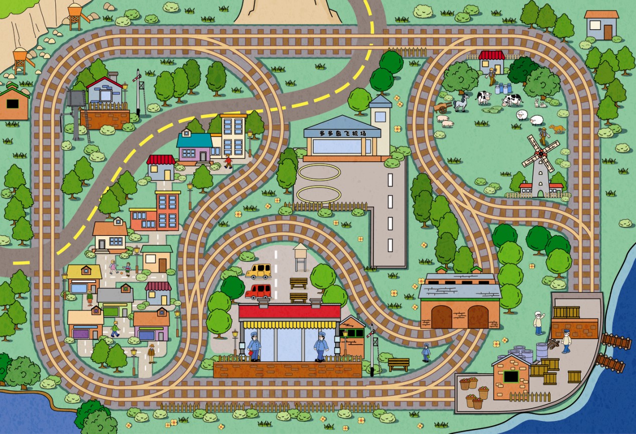 火车托马斯简笔画彩色