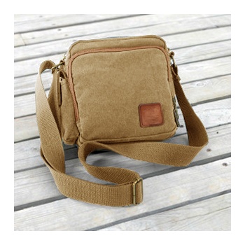 漂流木经典小款超强多功能单肩斜挎帆布包/百搭男女休闲包3527_卡其