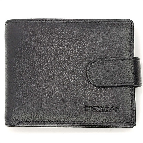 大气沉稳 mexican/稻草人二折短款/横款黑色男士牛皮钱包 韩版