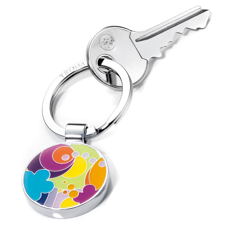 troika热卖圣诞礼物情人礼品我爱购物圆形钥匙扣kr10-13/ch