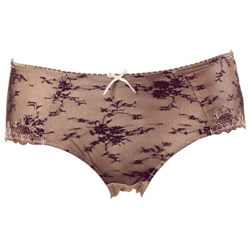 新品歌瑞尔含情韵味女士内裤性感时尚少女甜美平角裤_咖啡色,s