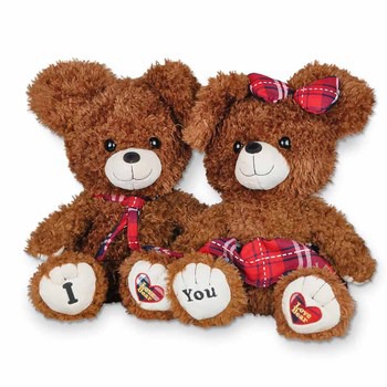 欧德贝尔 "我和你"情侣棕色泰迪熊对装 40cm*33cm bfb004902国际品牌