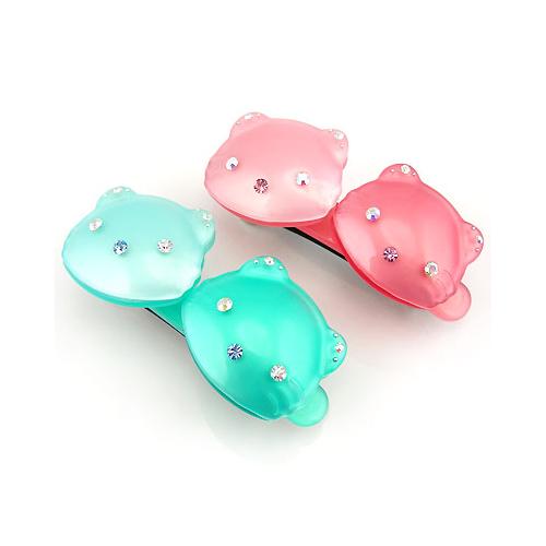 雨点fj1110 卡利雅 双色可爱小猫顶夹发夹少女女孩女生韩版发饰头饰