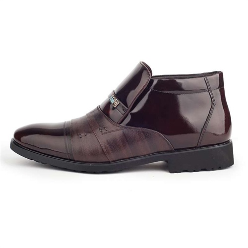 maigao麦高男鞋 冬季商务正装男棉鞋 真皮保暖高帮男靴子m6325009