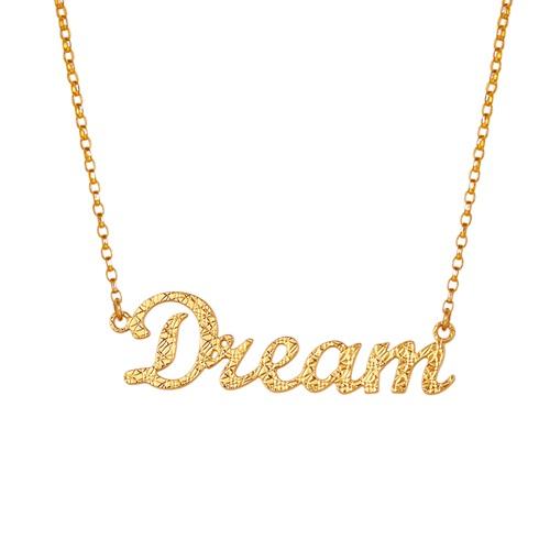 周大福年青专区18k黄金字母dream项链吊坠ce 60218