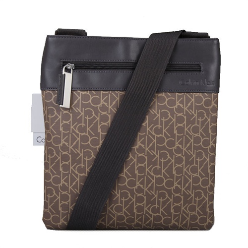 ck正品 calvin klein/凯文克莱 灰棕色帆布 单肩斜挎男包
