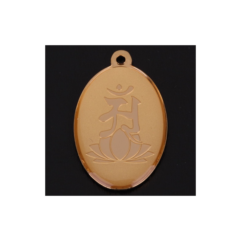 [当当自营]明大师 佛菩萨种子字太岁牌挂件 铜镀真金 蛇(值太岁)普贤