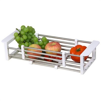 【当当自营】美亿佳 不锈钢可伸缩沥水架ls01 银白