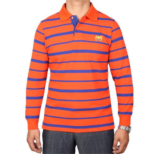 2010秋季新款 正品 美国苹果男士休闲翻领长袖条纹纯棉t恤12i21