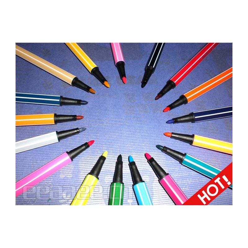 aihao 爱好12色水彩笔 09新款 蓝色笔筒 粉色笔 56.