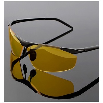 新款 时尚 夜间开车* 偏光夜视镜男款驾驶镜增光镜铝镁偏光镜墨镜眼镜