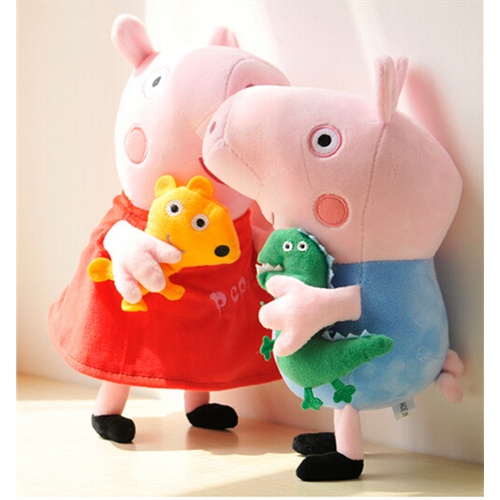 創意禮品peppa pig 毛絨玩具佩佩豬喬治粉紅豬佩琪豬爸爸媽媽一家毛絨