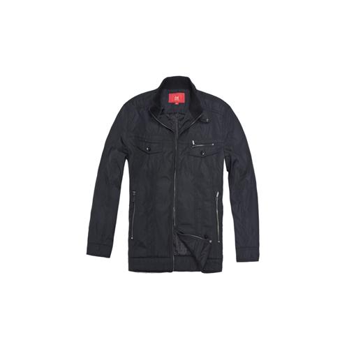 帝牌男装黑色休闲修身立领棉服棉衣 310518#01